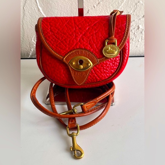 Dooney & Bourke Handbags - ♦️HOST PICK ♦️VINTAGE DOONEY & BOURKE RED BRITISH TAN CAVALRY SADDLEBAG …